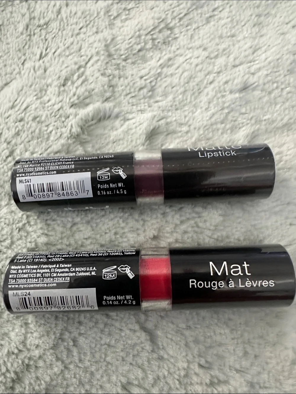 NYX Matte Lipstick Duo - Bright Red & Deep Plum